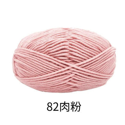 40-50g/Set 4ply Milk Cotton(80%) Knitting Yarn Needlework Dyed Lanas For Crochet Craft Sweater Hat Dolls At Low Price - 82
