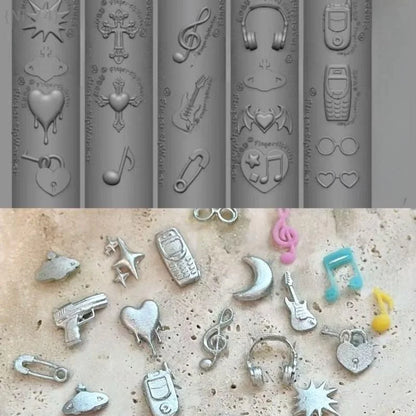 Transparent 3D Silicone Nail Mold – Retro Music/Punk Style, Sweet Cool Mermaid Tail & Shell Templates For Nails & Jewelry Cra