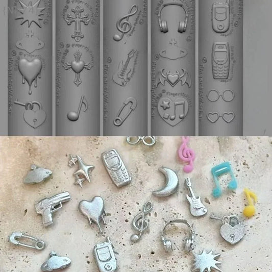 Transparent 3D Silicone Nail Mold – Retro Music/Punk Style, Sweet Cool Mermaid Tail & Shell Templates For Nails & Jewelry Cra