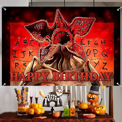 Stranger Birthday Party Decorations,Welcome to The Other Side Backdrop Banner Horror Forest Upside Down Themed Decor Banner B