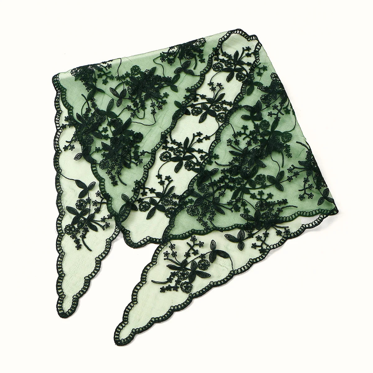 Elegant Lace Scarf Hollow Out Embroidery Foulard Bandana Solid Color Triangular Scarf Thin Vintage HandkerChiefs for Hair Wom
