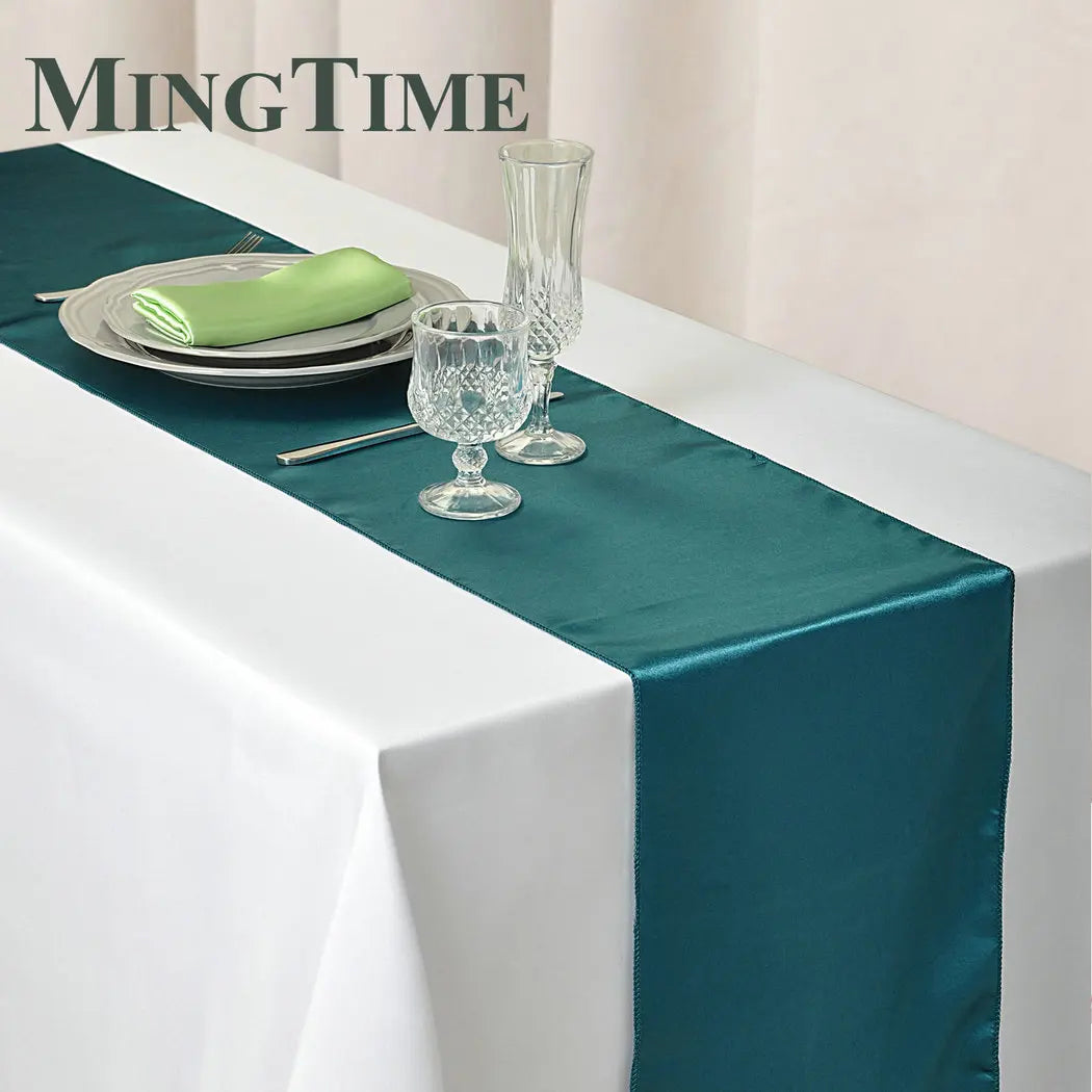 Satin Table Runner 30cm X 275cm Wedding Party Supply Christmas Home Modern Coffee Dining Luxury Table Decoration 12" X 108" -