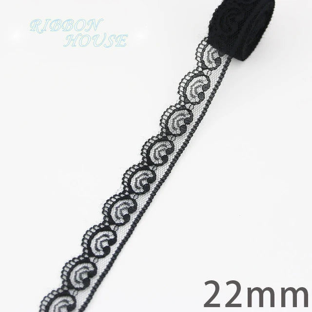 (10 yards/roll) Black lace fabric ribbon Webbing Decoration Lovely gift packing Material