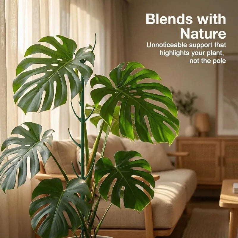6Pcs Monstera Plant Support Set Stackable Tall Poles with Ties Support Climbing Plant Stems Durable Outdoor Gardening Support