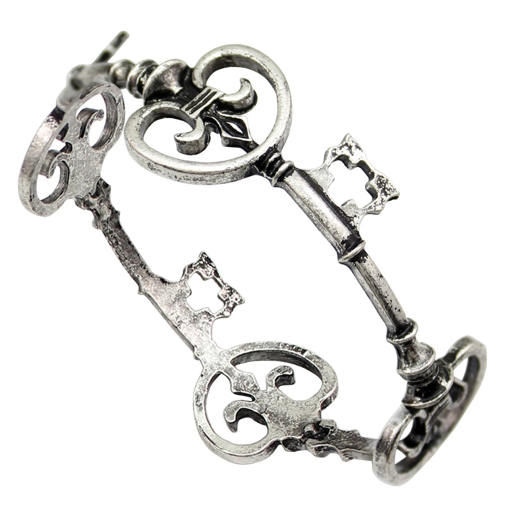 Vintage Victorian Skeleton Key Bracelet Women Man Fashion Lucky Cuff Bangle Anime HipHop Punk Charm Jewelry Creative Accessor