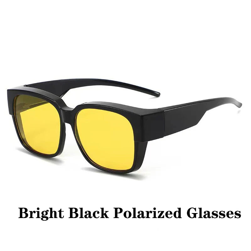 New Fashion Polarized Sunglasses Cover Over Myopia Prescription Glasses Portable Men Women Vintage Fishing Driving Eyewear - 
