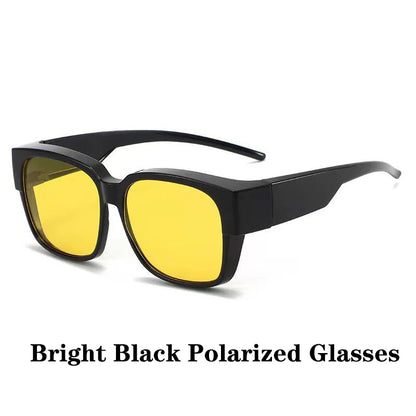 New Fashion Polarized Sunglasses Cover Over Myopia Prescription Glasses Portable Men Women Vintage Fishing Driving Eyewear - 