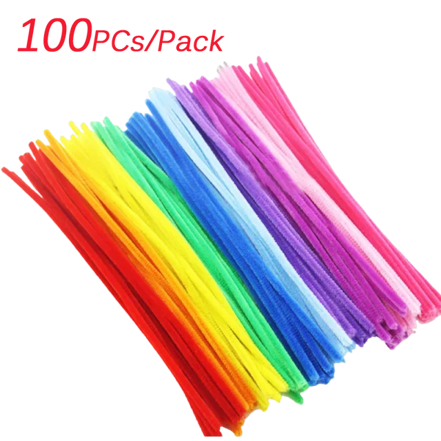 100~1000Pcs Colorful Chenille Rod Pipe Creative DIY Plush Wires Twist Stick Hair Strip Flower Handmade Crafts