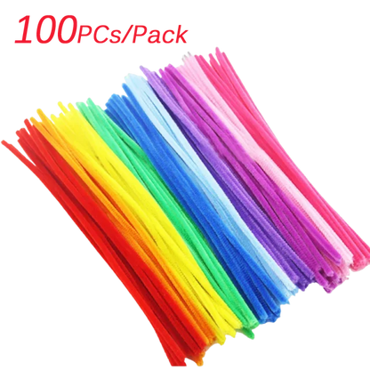 100~1000Pcs Colorful Chenille Rod Pipe Creative DIY Plush Wires Twist Stick Hair Strip Flower Handmade Crafts