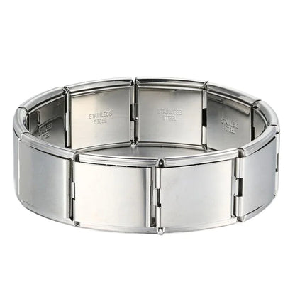 2025 Fashion Functional Elastic Bracelet Modular Bulk Italian Charms Links Fit Bracelet Stainless Steel Jewelry - 20 18cm Ste