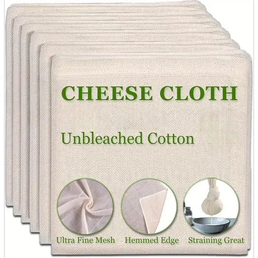 3pcs 100% Unbleached Cheese Cloths, 50.8x50.8cm Hemmed Edge, Reusable for Straining, Yogurt & More (Grade 100)