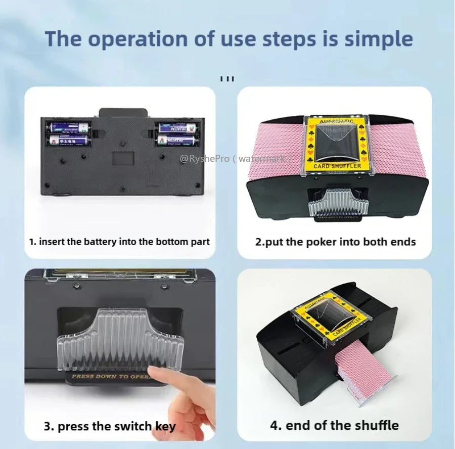 Automatic Card Shuffler USB Battery Operated Card Shuffler for Standard-Size Playing Cards Poker Blackjack Canasta Card Games