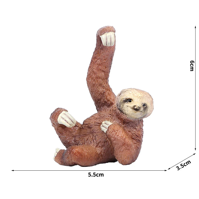 Simulation Wild Animal Model Wolf Monkey Fox Pangolin Squirrel Chinchilla Donkey Sloth Realistic Animal Figures Toys For Kids
