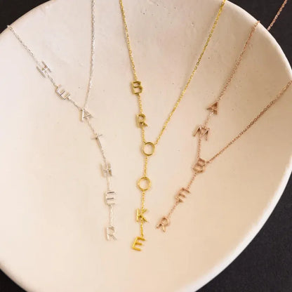 Custom Lariat Name Necklace Personalized Y Necklace Dainty Drop Name Jewelry Initials Necklace for Women Unique Gift for Her
