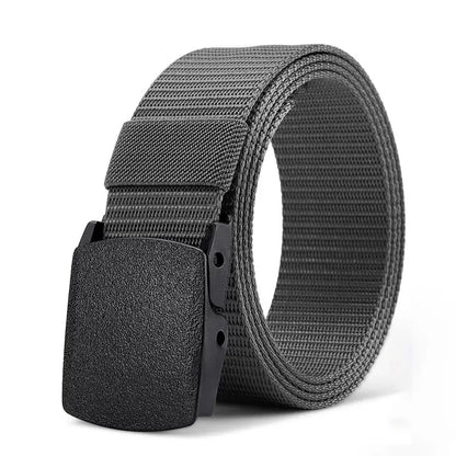 2Pcs New Automatic Buckle Nylon Belt Outdoor Hunting Multifunctional Tactical Canvas Belt Men Belt - GRAY 1pc