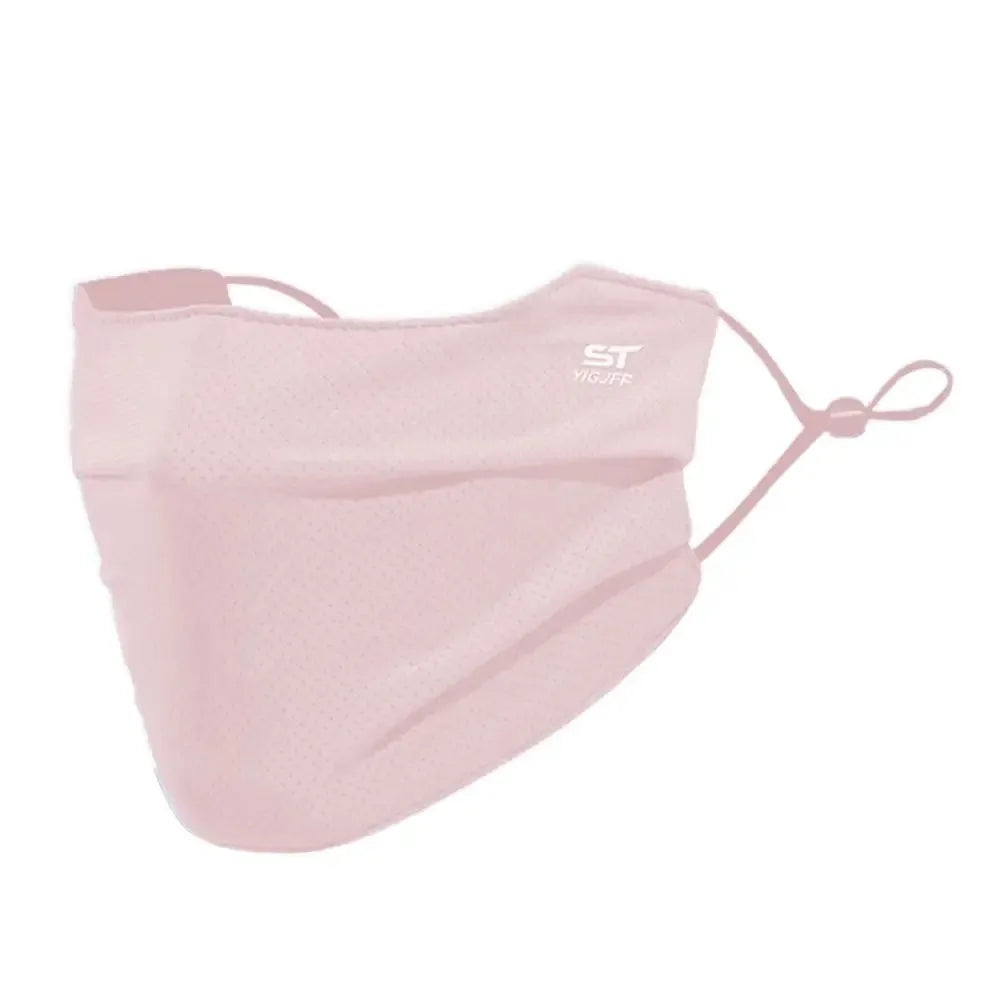 Breathable Ice Silk Face Cover UV Face Shield Washable Reusable Sun Protection Face Mask for Motorcycle Running Riding Exerci