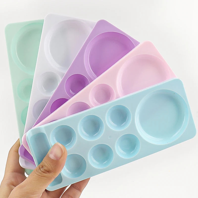 Nail Art Palette False Nail Tips Mixing Color Drawing Pallet Polish Display Shelf Manicure Tools Footprint Paints Nail Polish