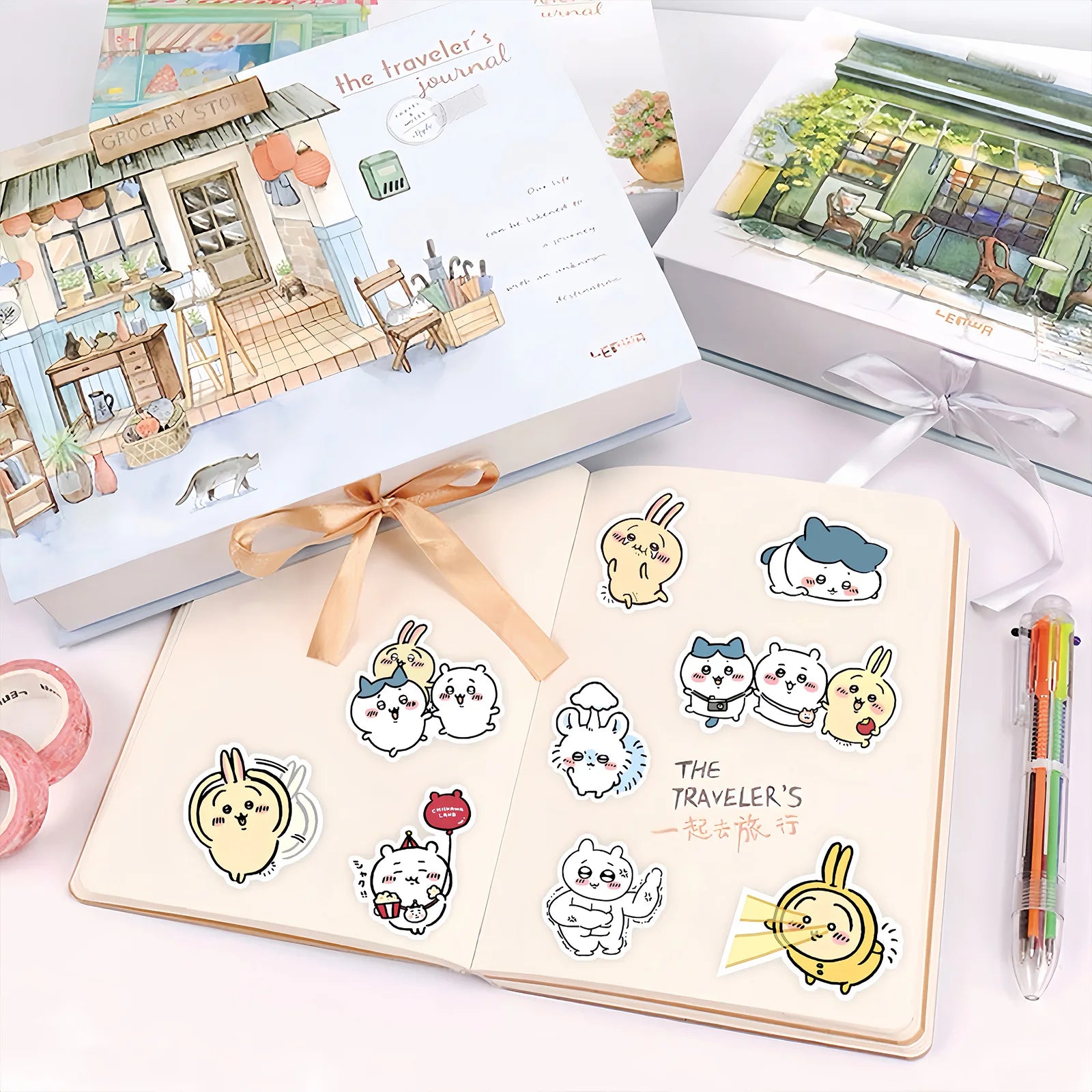 100pcs Kawaii Jiikawa Cartoon Stickers Decorative Desk Laptop Scrapbook Luggage Stationery Cute Graffiti Sticker for Kids Gif