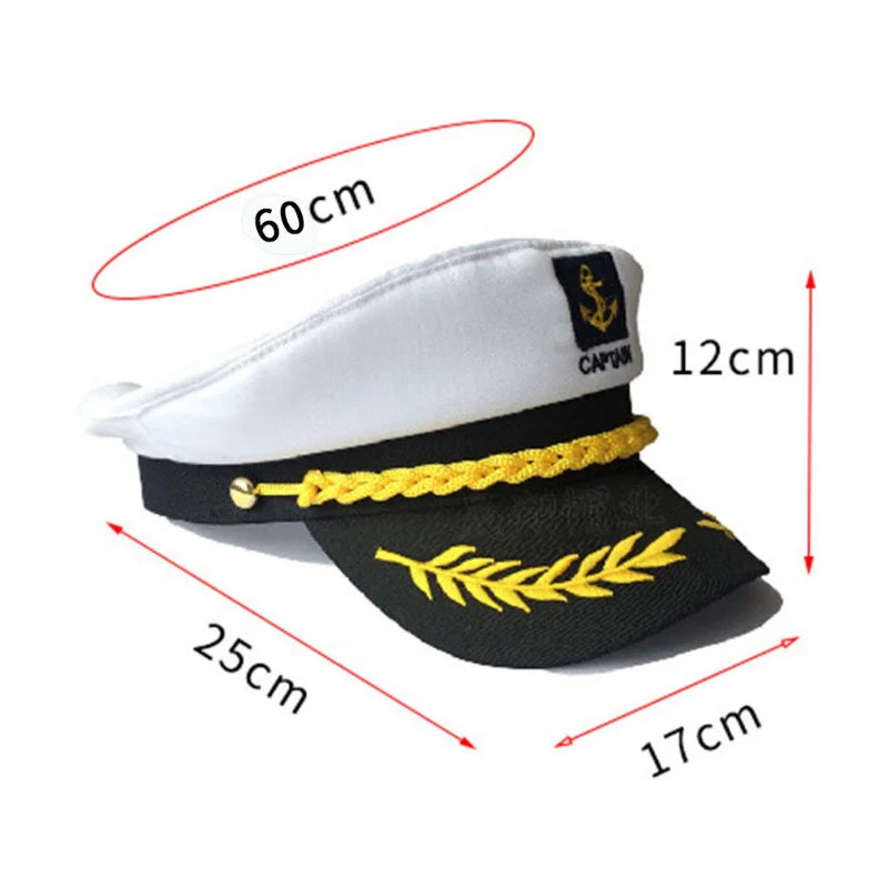 Adult Yacht Sailor Captain Hat Adjustable Men's and Women's Party Hat Makeup Ball Dressing Event Excellent Stylish Accessorie