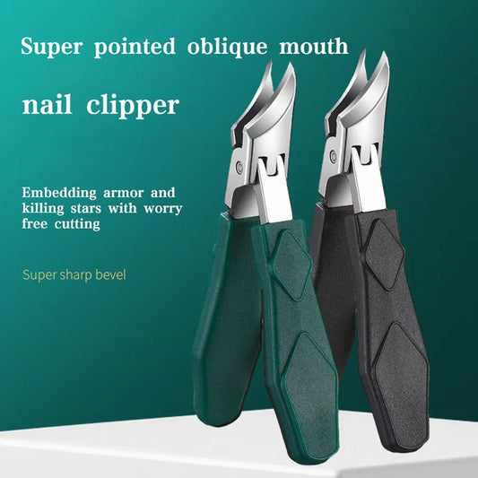 New Pointed-Nose, Beveled, Original Large-Opening Nail Clippers, Pointed-Nose Nail Cutters, Nail Trimmers, Household Pedicure
