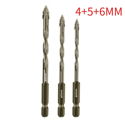 High-Four-Edged Serrated Eccentric Drill for Dry Drilling of Ceramic Tiles, Glass, Marble, Concrete, Stainless Steel Drill Bi