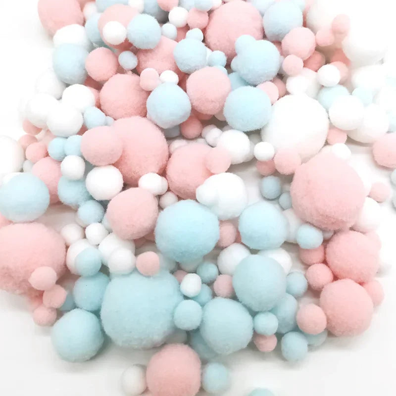 8-30mm Pom poms Multi-Colored Pompoms Soft Fluffy Puff Pompom Balls for Kid DIY Creative Craft Wedding Decor Sewing Supplies 