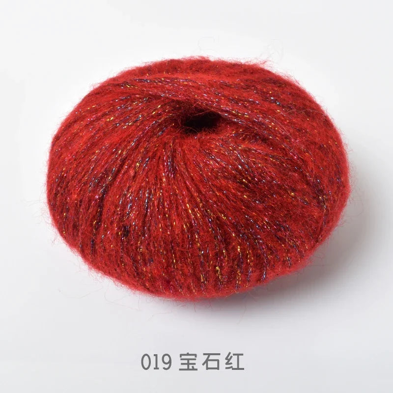 Crochet Mohair Yarn, Glisten Sequin Soft Yarn, DIY Knitting Thread for Sweaters, Baby Clothes, Shawls, Hats, Handmade Project