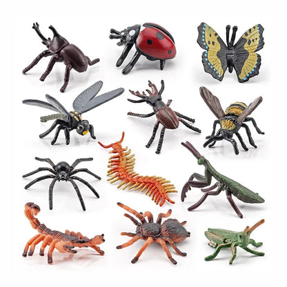 Simulation Plastic Animal Figurines Collection - Marine, Land & Insect Animals Miniature Set Toy for Kids Gift Playset Model