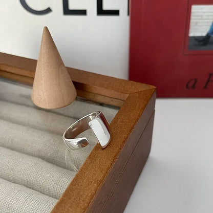 VENTFILLE 925 Sterling Silver Rings INS Fashion Hip Hop Vintage Couples Hollow Lines Punk Thai Silver Party Adjustable Jewelr