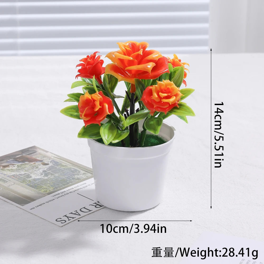 Artificial Plants Bonsai Simulated Tree Potted Fake Flowers Table Porch Potted Ornaments Home Wedding Decor Housewarming Gift