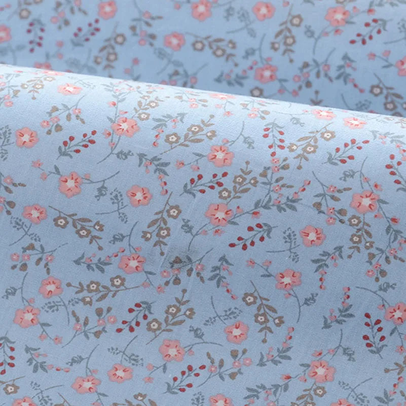 Floral Fabric Flower Cotton Printed Poplin Quilting Clothes Patchwork Muslin Sewing Accessories - J032