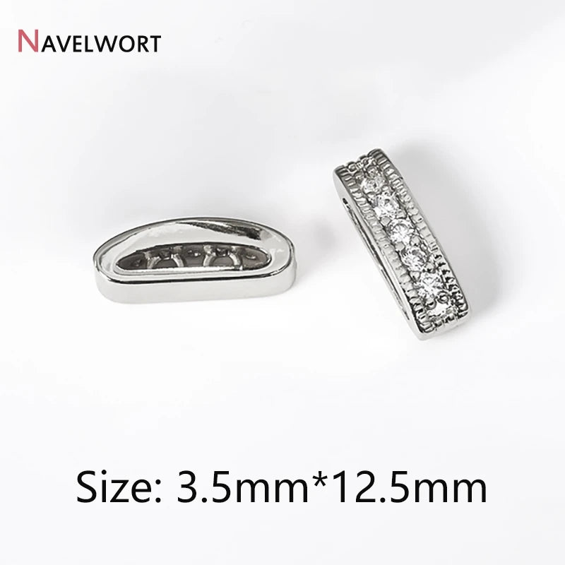 18K Gold Plated Brass Spacer Bars,Cuboid Rows Separator,Inlaid Zircon Accessories DIY Spacer Bars,Supplies For Jewelry