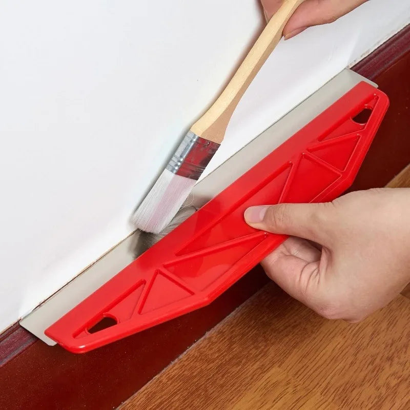 12-Inch Heavy-Duty Yellow Paint Shield Edger with Ergonomic Handle & Edge-Durable Plastic/Metal Wall Painting Tool for Precis