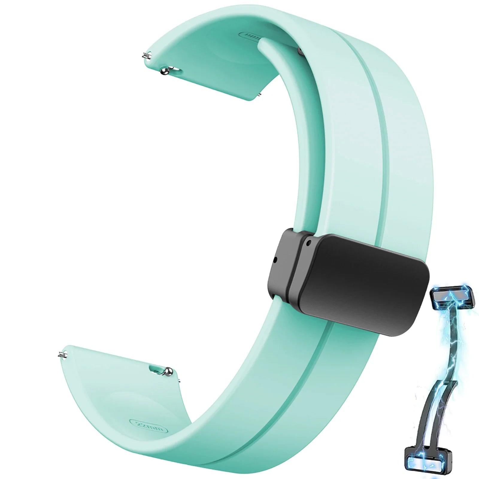 20mm 22mm Strap For Samsung Galaxy watch 6/4/5 pro/classic/gear s3/active 2 Sport Silicone Magnetic Buckle Huawei GT 2 2e 3 b