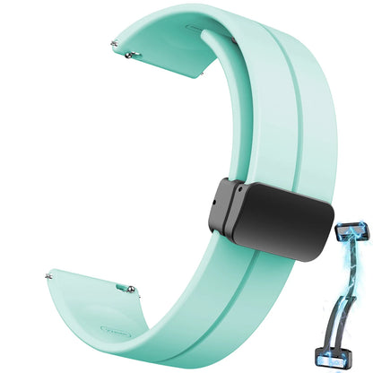 20mm 22mm Strap For Samsung Galaxy watch 6/4/5 pro/classic/gear s3/active 2 Sport Silicone Magnetic Buckle Huawei GT 2 2e 3 b