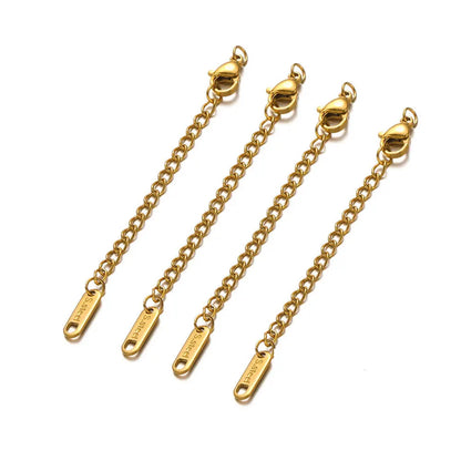 10pcs Stainless Steel Extension Chains with Lobster Clasps Connector Link Necklace Tail Making DIY Bracelet Accessories Suppl