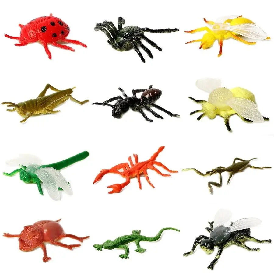 Simulation Plastic Animal Figurines Collection - Marine, Land & Insect Animals Miniature Set Toy for Kids Gift Playset Model