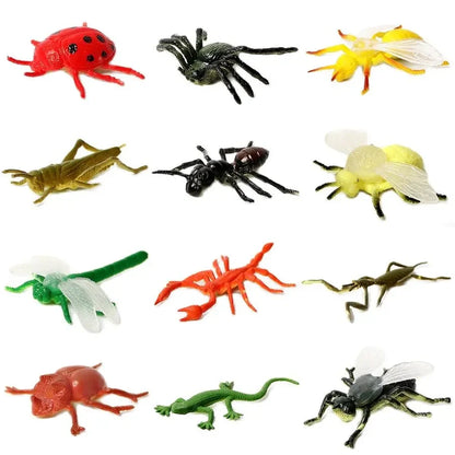 Simulation Plastic Animal Figurines Collection - Marine, Land & Insect Animals Miniature Set Toy for Kids Gift Playset Model 