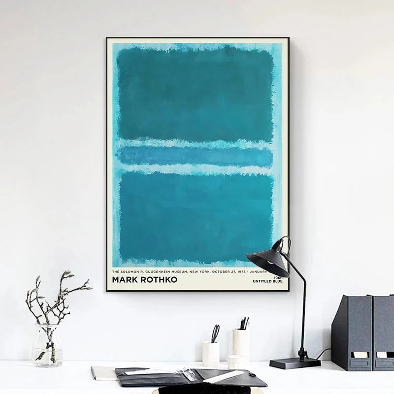 Vintage Minimalist Mark Rothko Canvas Painting Modern Exhibition Poster and Picture Print for Living Room Wall Art Home Decor