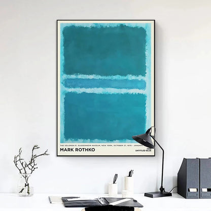 Vintage Minimalist Mark Rothko Canvas Painting Modern Exhibition Poster and Picture Print for Living Room Wall Art Home Decor
