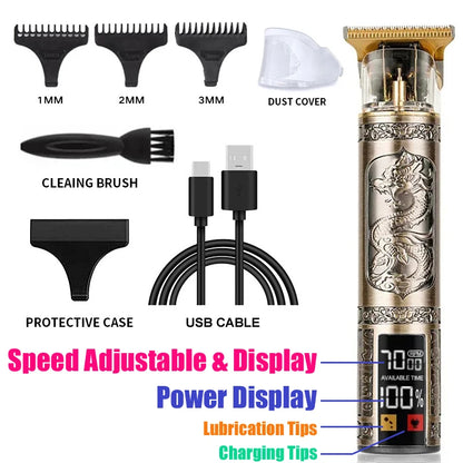 Vintage Hair Clipper USB Charging Hair Cutting Machine Electric Hair Trimmer Portable Shaver Professional Barber Boyfriend Gi