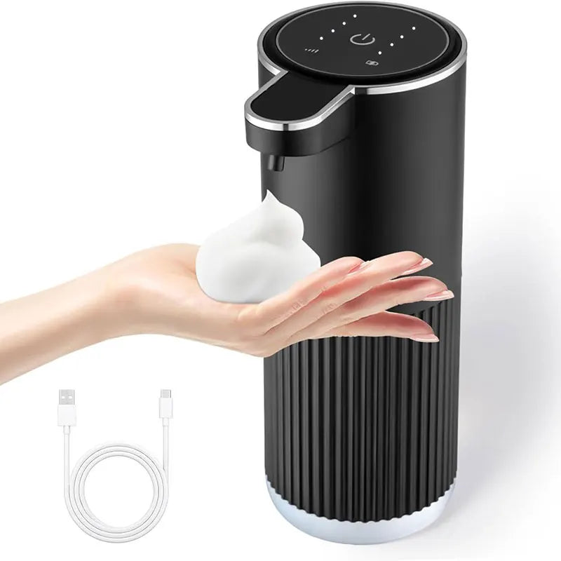 350ml Multifunctional Automatic Soap Dispenser Touchless Foam/Gel Dispenser 4 Level Wall Mount Hands Free Auto - black