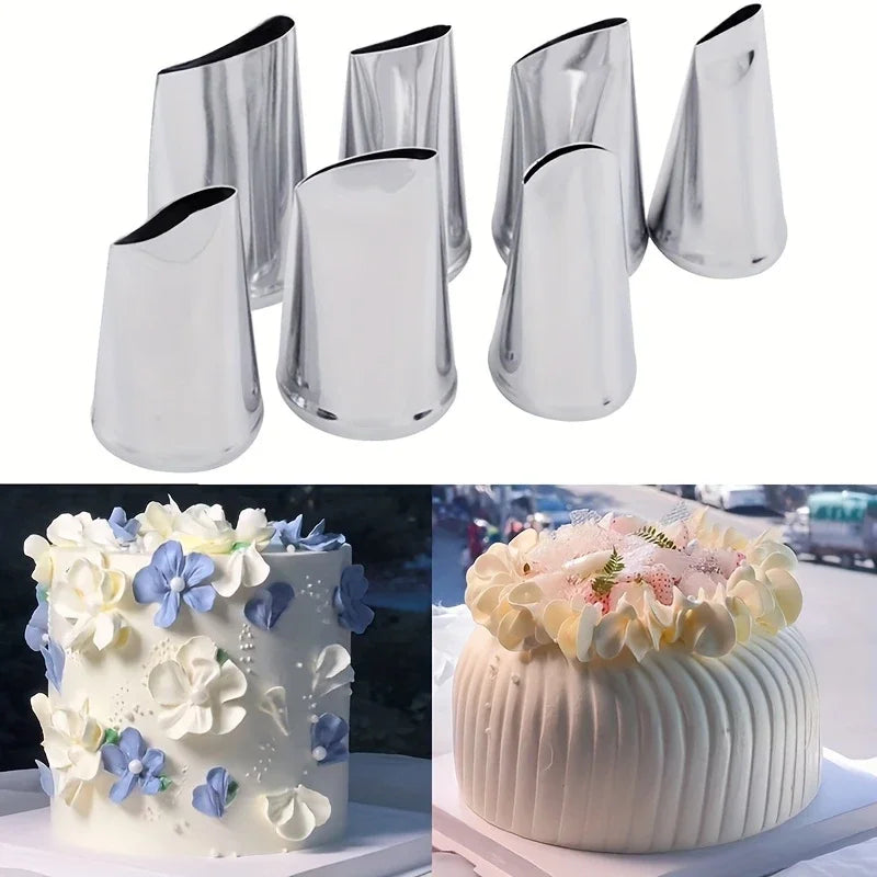 7pcs Cake Decorating Tips Set Cream Sugar Pipe Fondant Rose Nozzle Pastry Tools Fondant Decorating Tools Supplies DIY Baking 