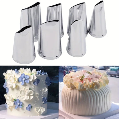 7pcs Cake Decorating Tips Set Cream Sugar Pipe Fondant Rose Nozzle Pastry Tools Fondant Decorating Tools Supplies DIY Baking 
