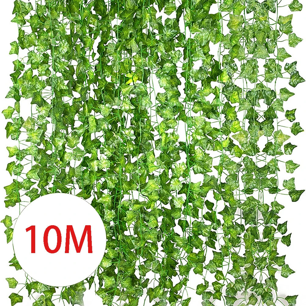 2/4/8/10M Artificial Ivy Leaves Garland Hanging Vines Fake Plants Outdoor Greenery Wall Decor Festival Garden Home Party Deco