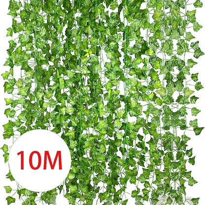 2/4/8/10M Artificial Ivy Leaves Garland Hanging Vines Fake Plants Outdoor Greenery Wall Decor Festival Garden Home Party Deco