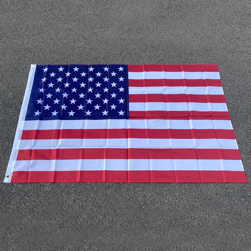Aerxemrbrae 60*90cm 150x90cm US Banner Double Sided Printed Polyester American Flag Grommets USA Flag