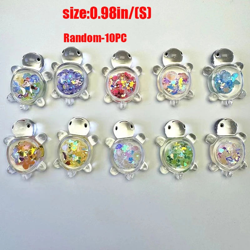 10-50pcs 2025Party Favors Mini Luminous Transparent Turtle Cute Cream Glue Accessories Student Party Desktop Decoration Toys 
