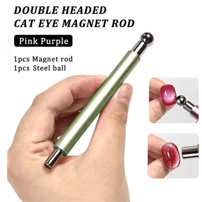 1/2Pcs Nail Cat Eye Magnetic Ball With Nail Magnetic Stick Tool Set Double-head Strong Magnet Pen 3D Cat Eye Gel Nail Supplie