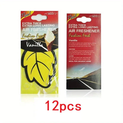 3-60pcs Car Air Freshener Natural Scented Tea Paper Auto Hanging Vanilla Perfume Fragrance Leaf Shape Car Accessories Interio